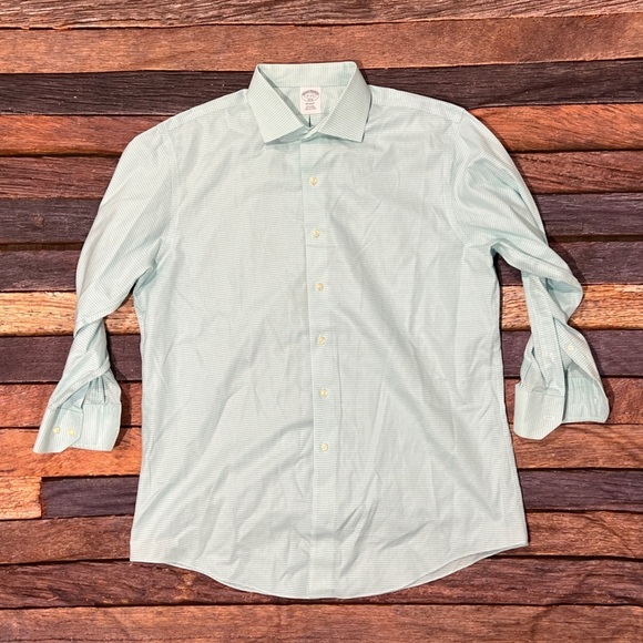 Brooks Brothers Regent Button Down Suit Dress Long Sleeve Green Shirt - Picture 1 of 6